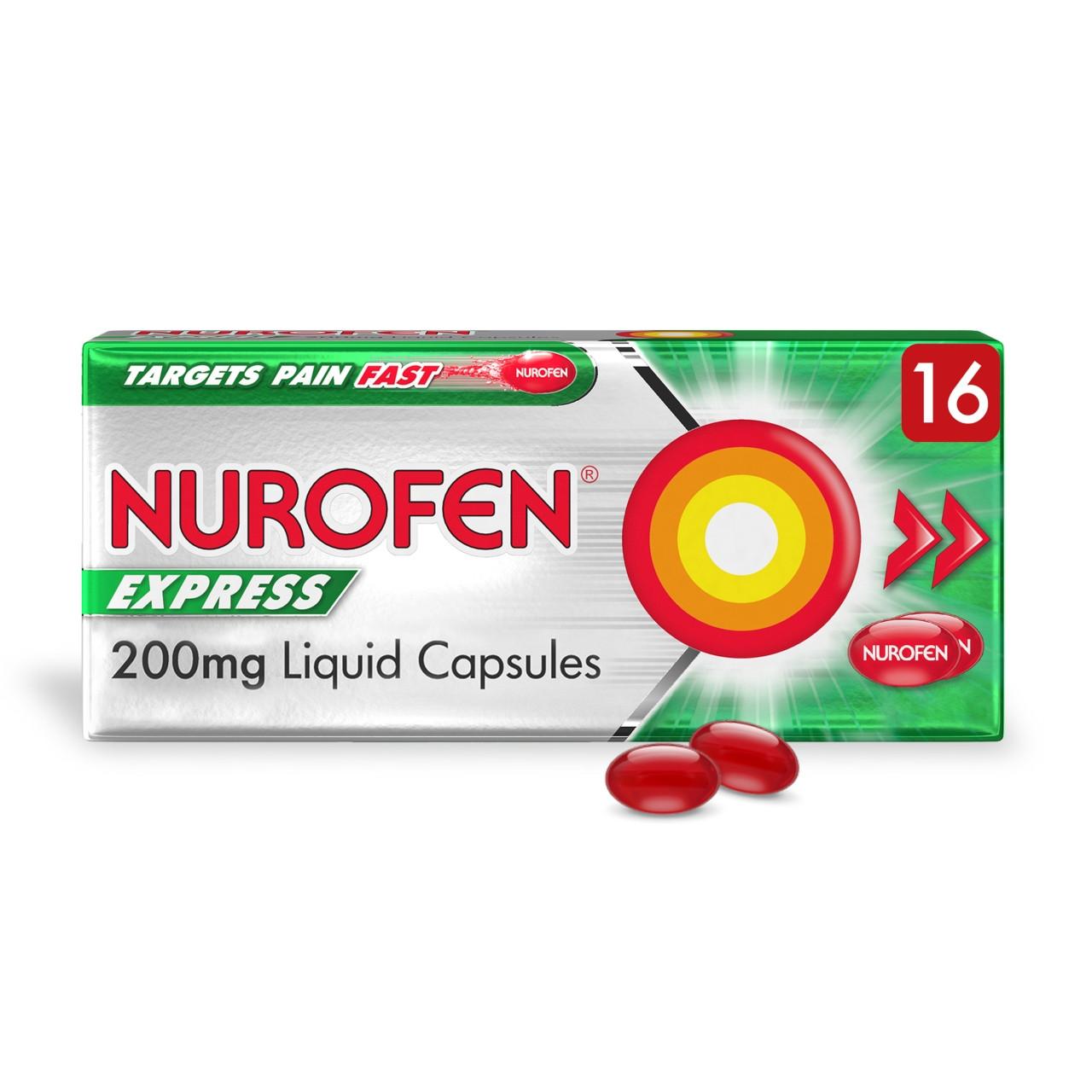 Nurofen Express 200mg 16 Liquid Capsules Image 1