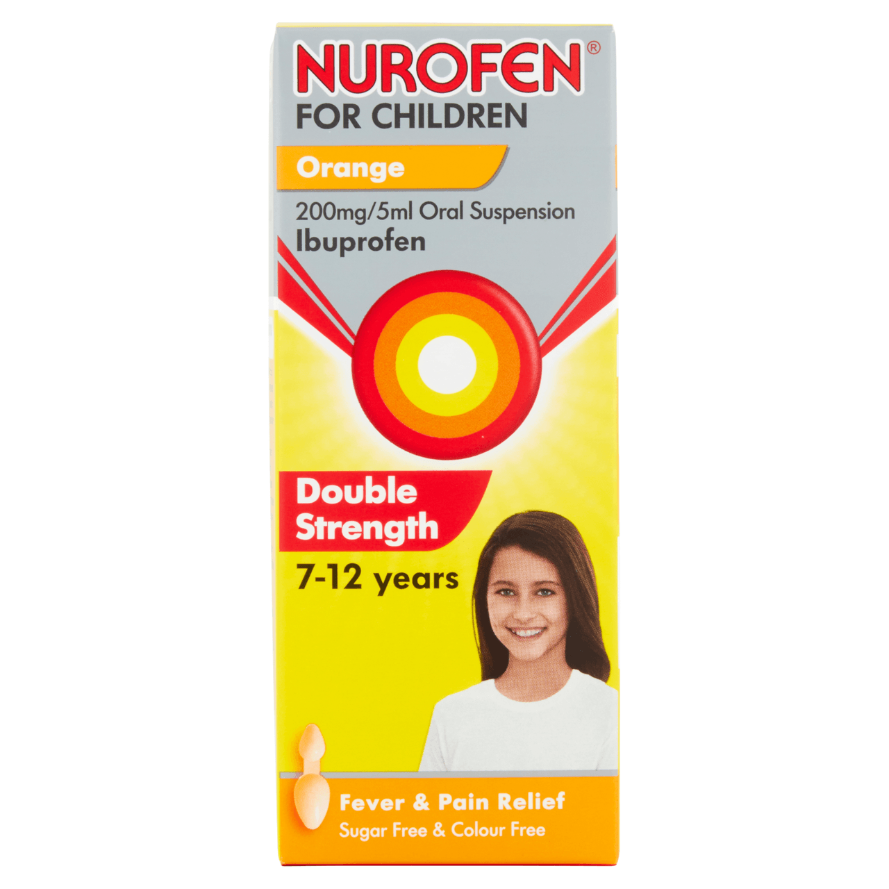Nurofen Double Strength For Children 7-12 years Orange Flavour 100ml Image 1