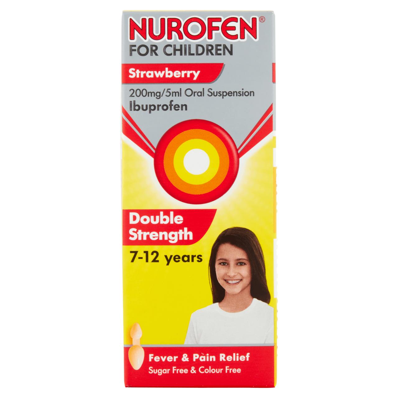 Nurofen Double Strength For Children 7-12 years Strawberry Flavour 100ml Image 1