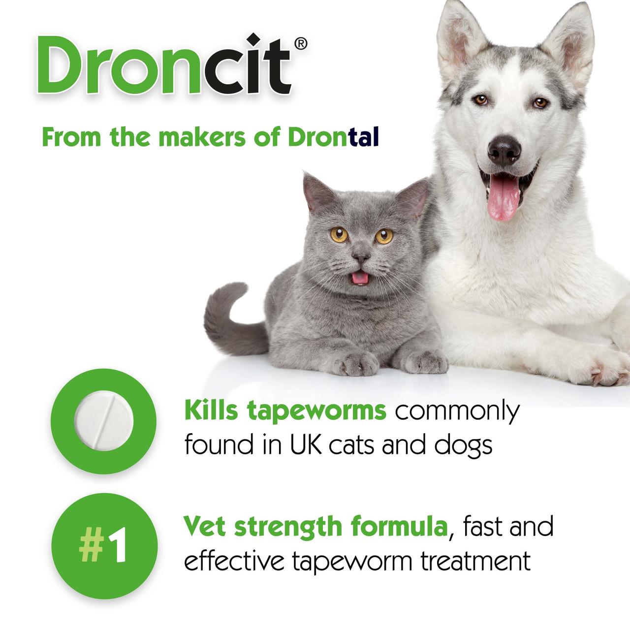 Droncit Tapewormer Tablets for Cats and Dogs Image https://cdn11.bigcommerce.com/s-g585yu857h/images/stencil/1280w/products/6947/33536/3605874666320-03__00626.1783004216.jpg1