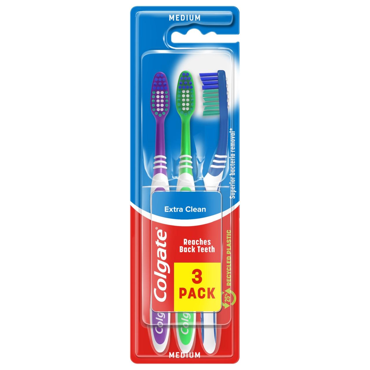 Colgate Toothbrush Extra Clean 3pk Image 1