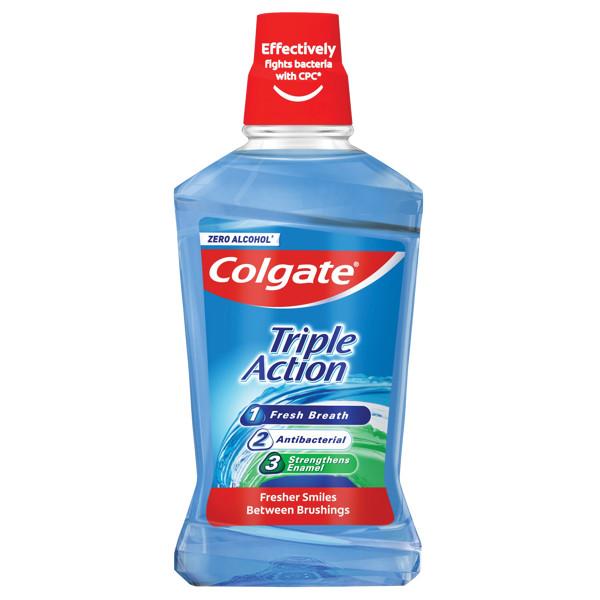 Colgate Mouth Rinse 500ml Triple Action Zero Alcohol 500ml Image 1
