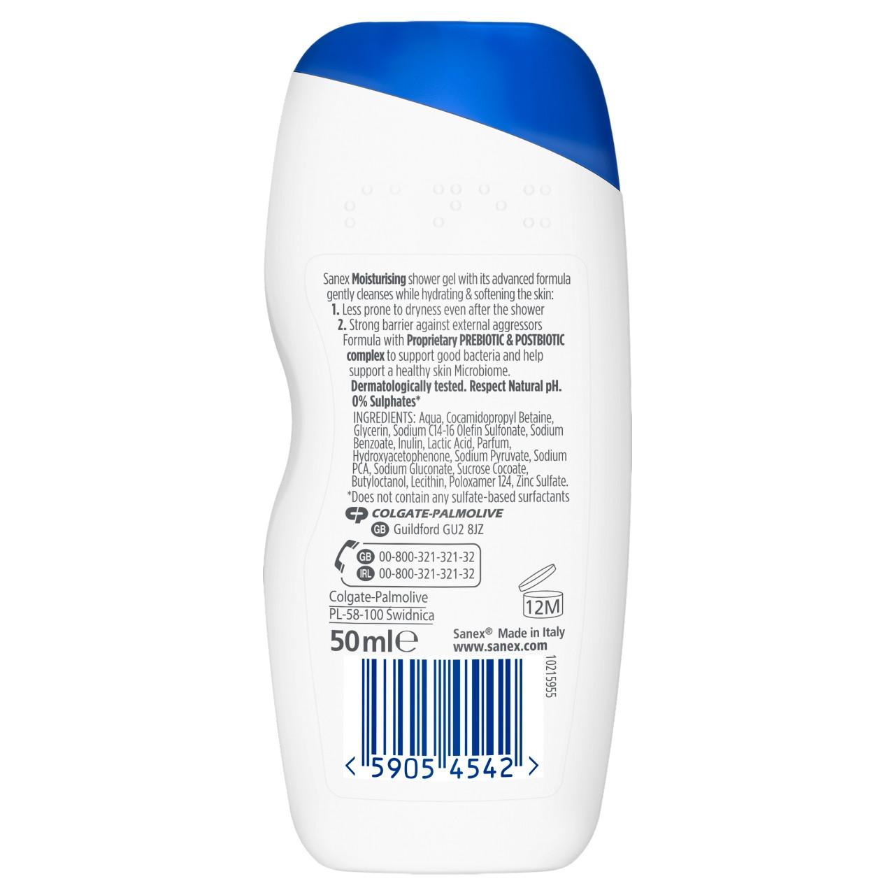 Sanex Dermo Moisturising Shower Gel 50ml Image https://cdn11.bigcommerce.com/s-g585yu857h/images/stencil/1280w/products/7280/12503/59054542_T20__70147.1782825970.jpg1