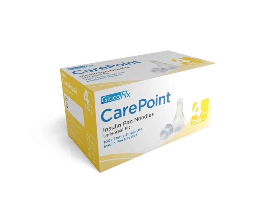 GlucoRx Carepoint Pen Needles 31g 4mm 100 Pack Image 1