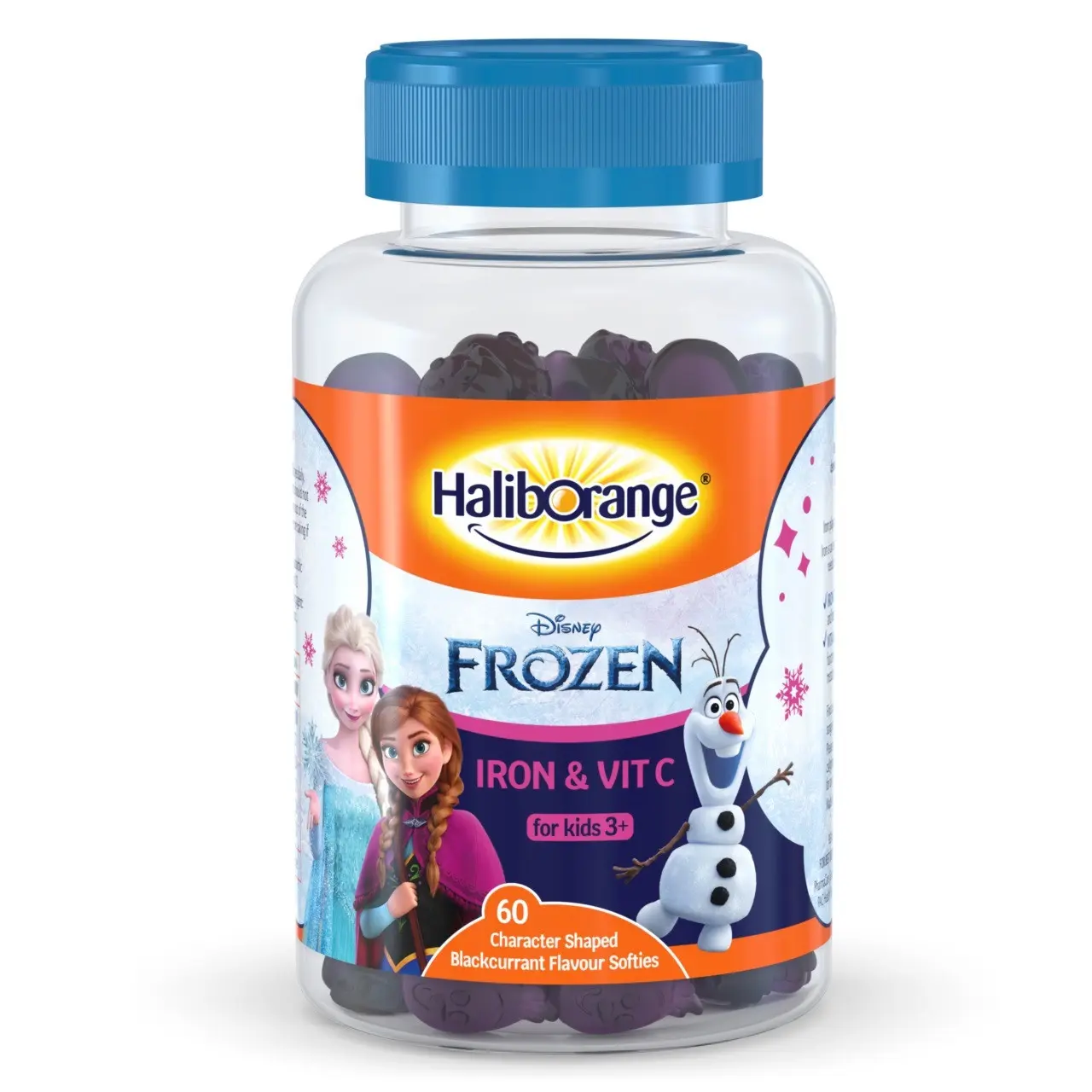 Haliborange Disney Frozen Iron & Vit C Blackcurrant Flavour 60 Gummies Image 1