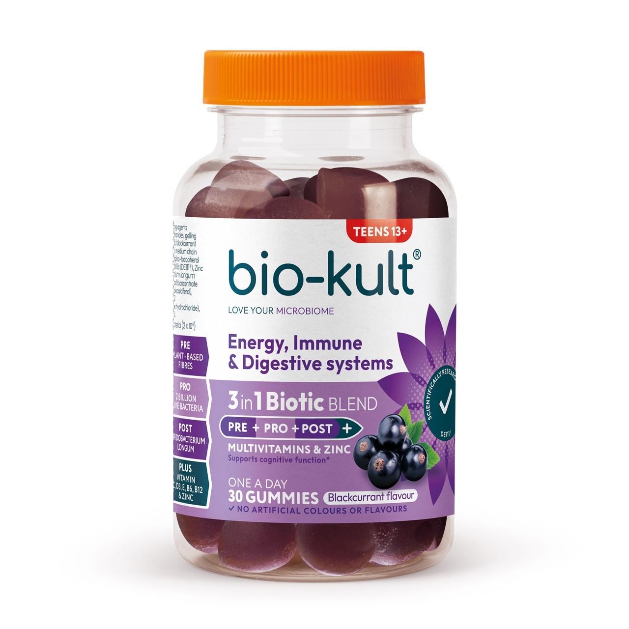 Bio-Kult 3in1 Biotic Blend Probiotic for Teens Blackcurrant 30 Gummies Image 1