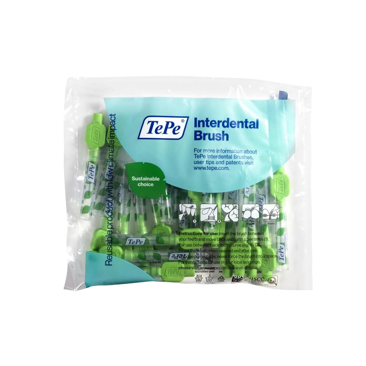 TePe Interdental Brushes Original Green 20 x 0.8mm Brushes Image 1