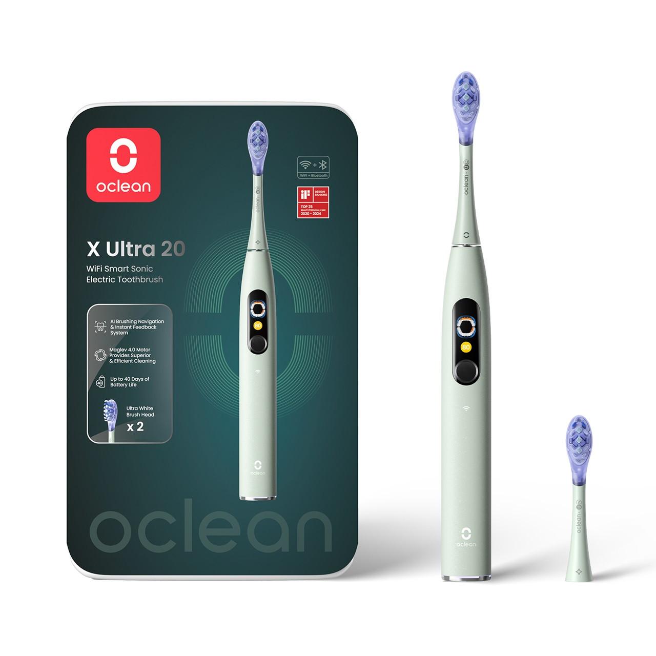Oclean X Ultra 20 Set Electric Toothbrush Green Image https://cdn11.bigcommerce.com/s-g585yu857h/images/stencil/1280w/products/7940/13867/160003__58605.1751466316.jpg1