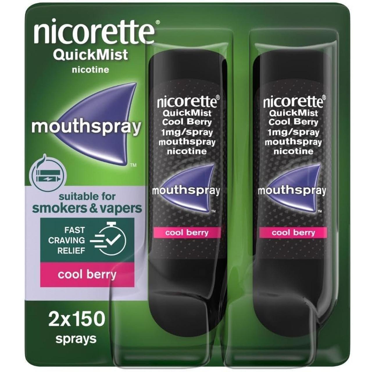 Nicorette Quickmist 1mg Mouthspray Cool Berry Duo Pack Image 1