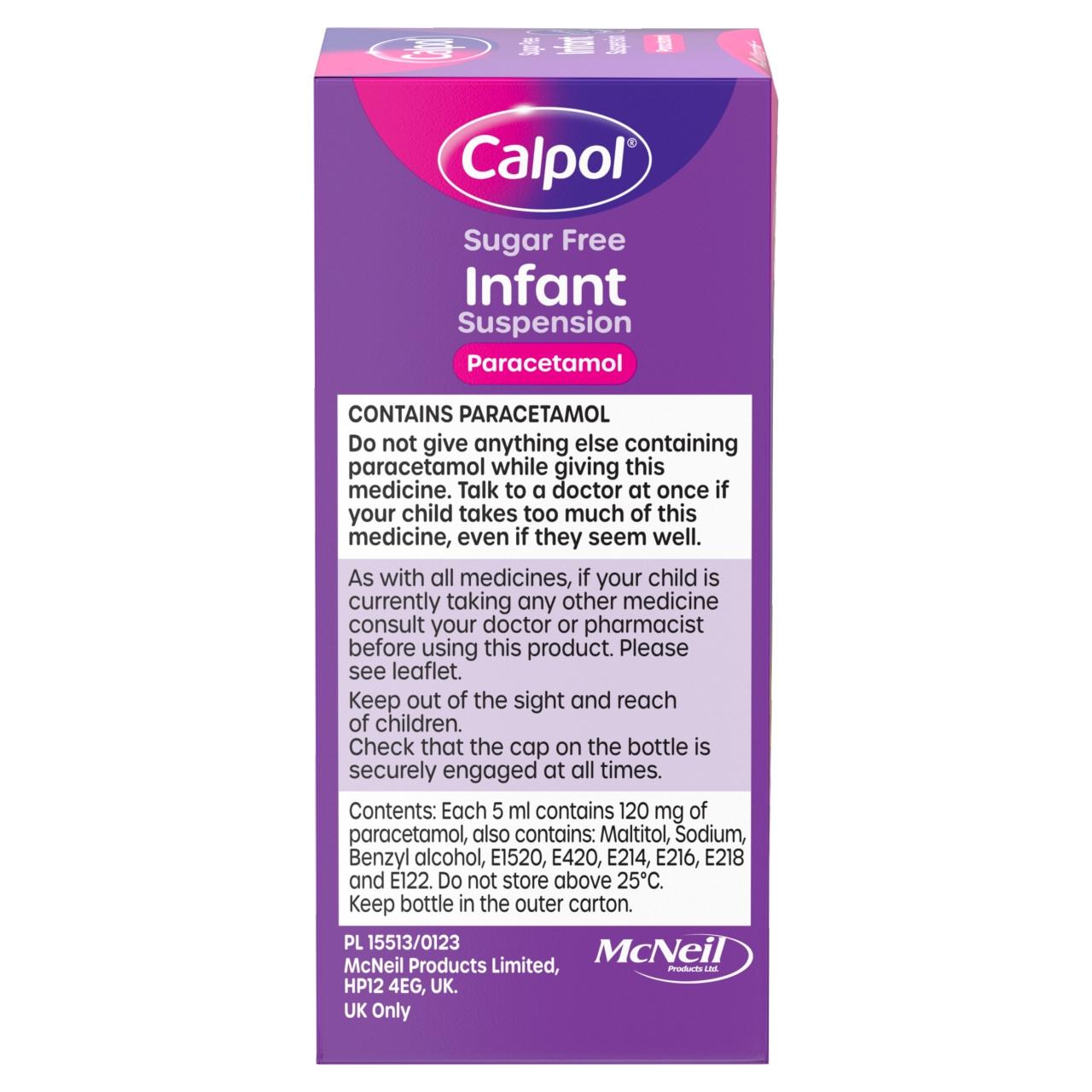 Calpol Infant Suspension Sugar Free Strawberry 100ml Image https://cdn11.bigcommerce.com/s-g585yu857h/images/stencil/1280w/products/7982/38484/05010123722708_T23___13906.1787937150.jpg1