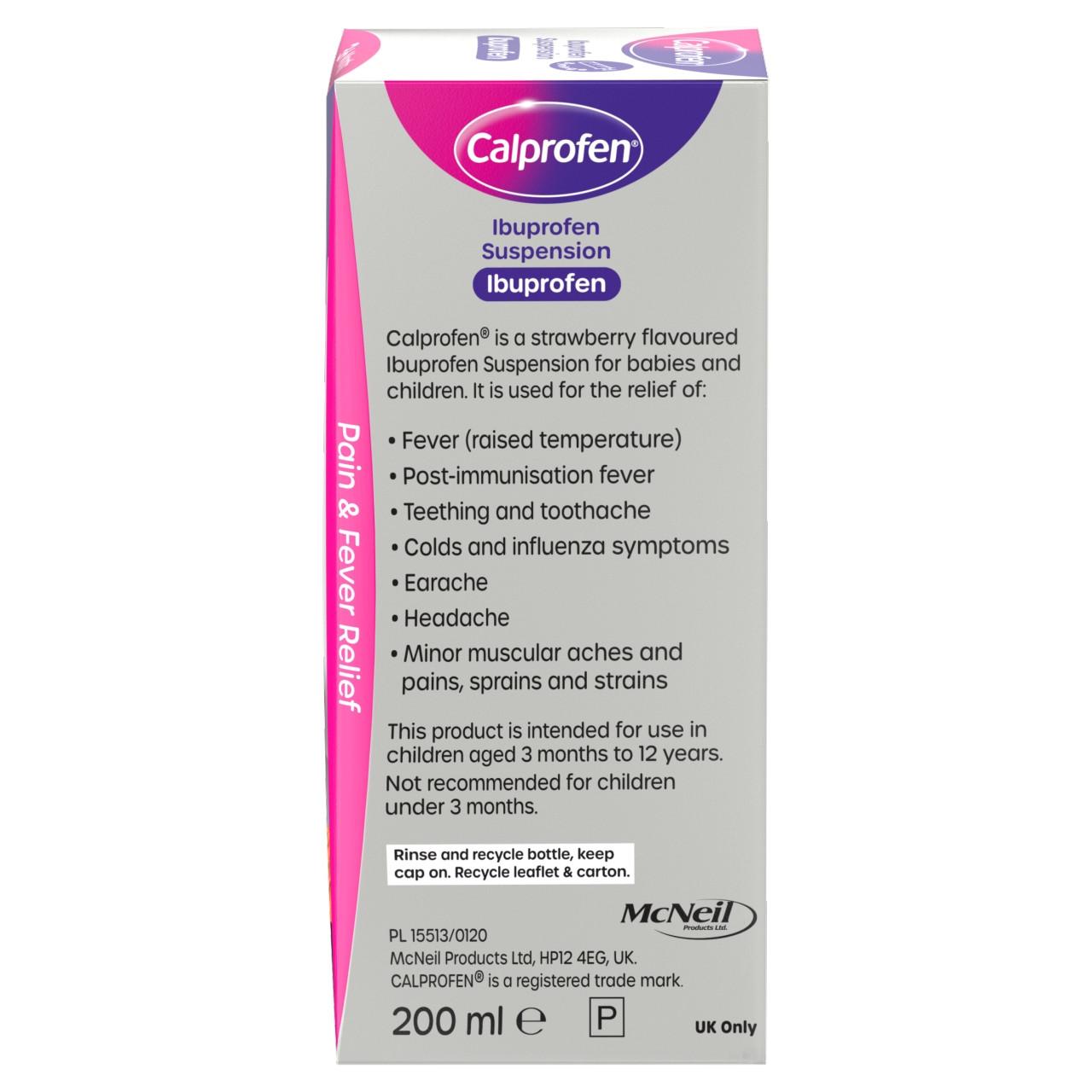 Calprofen Ibuprofen Suspension 3+ Months 200ml Image https://cdn11.bigcommerce.com/s-g585yu857h/images/stencil/1280w/products/7993/38511/03574661385495_T24___30734.1787937343.jpg1