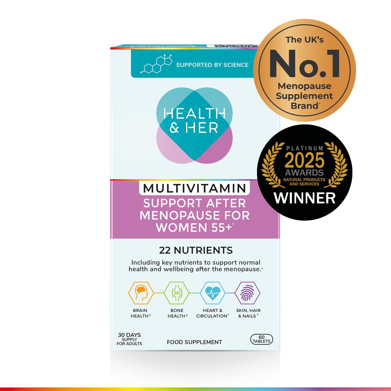 Health & Her Multivitamin Support After Menopause for Women 55+ 60 Capsules Image 1