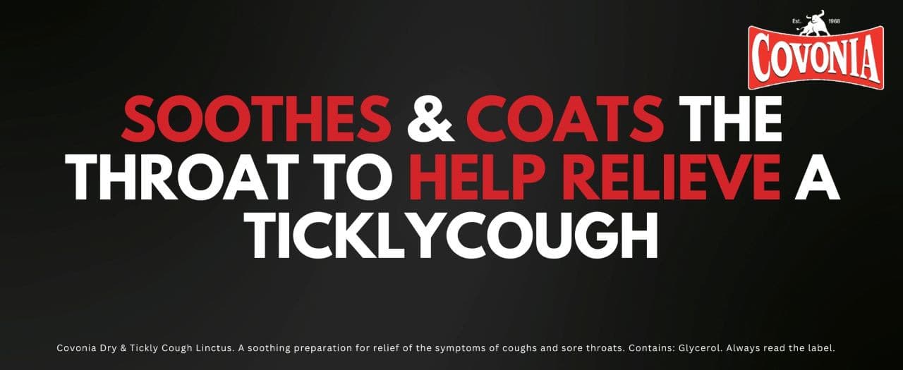 Covonia Dry & Tickly Cough 1.36g/5ml Oral Solution Sugar Free 150ml Image https://cdn11.bigcommerce.com/s-g585yu857h/images/stencil/1280w/products/8235/23196/7._soothes___70391.1778595817.jpg1