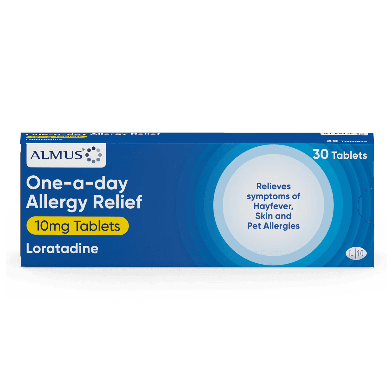 Almus One-A-Day Allergy Relief Loratadine 10mg 30 Tablets Image 1