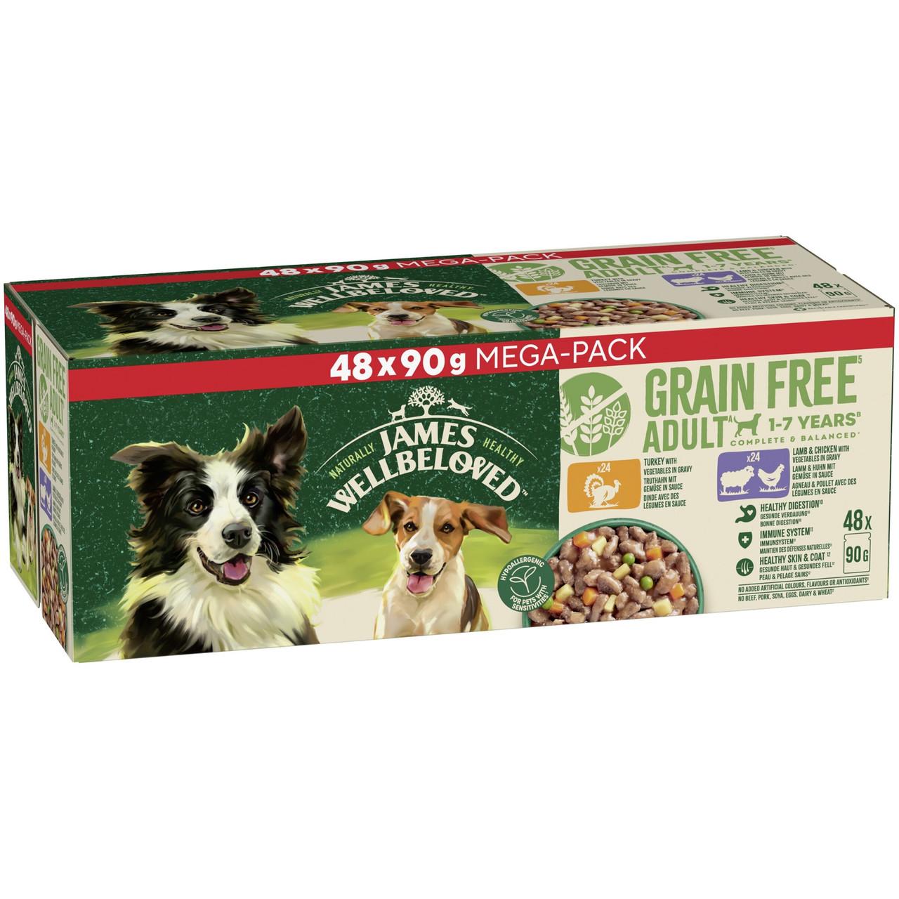 James Wellbeloved Grain Free Adult Wet Dog Food Variety Pack Pouch 48 x 90g Image https://cdn11.bigcommerce.com/s-g585yu857h/images/stencil/1280w/products/8712/14872/James-Wellbeloved-Grain-Free-Adult-Wet-Dog-Food-Variety-Pack-Pouch-48-x-90g__49402.1782895253.jpg1