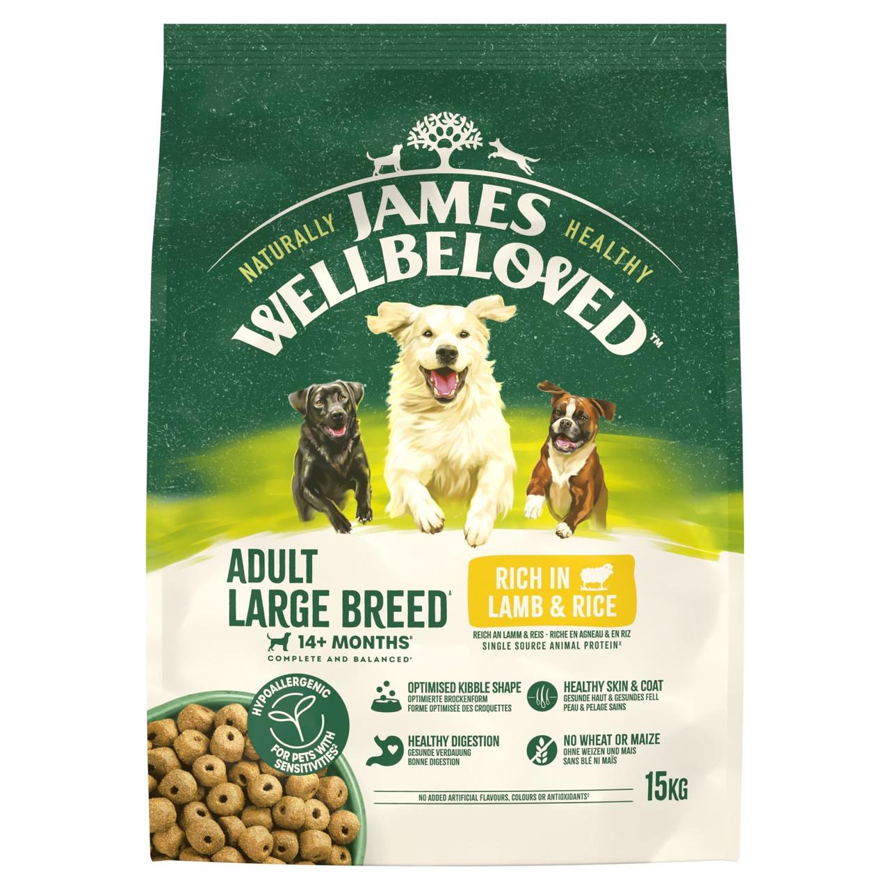 James Wellbeloved Dry Dog Adult Large Breed Lamb & Rice 15kg Image https://cdn11.bigcommerce.com/s-g585yu857h/images/stencil/1280w/products/8717/14887/James-Wellbeloved-Dry-Dog-Adult-Large-Breed-Lamb-%26-Rice-15kg__13446.1782895173.jpg1