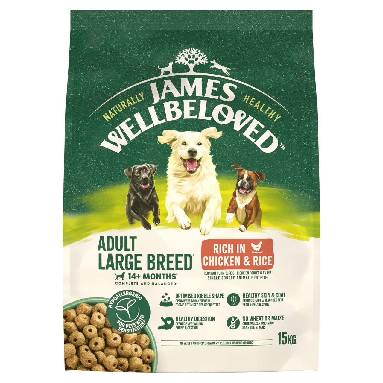 James Wellbeloved Dry Dog Adult LargeBreed Chicken & Rice 15kg Image https://cdn11.bigcommerce.com/s-g585yu857h/images/stencil/1280w/products/8736/14928/James-Wellbeloved-Dry-Dog-Adult-LargeBreed-Chicken-%26-Rice-15kg__20216.1782826131.jpg1