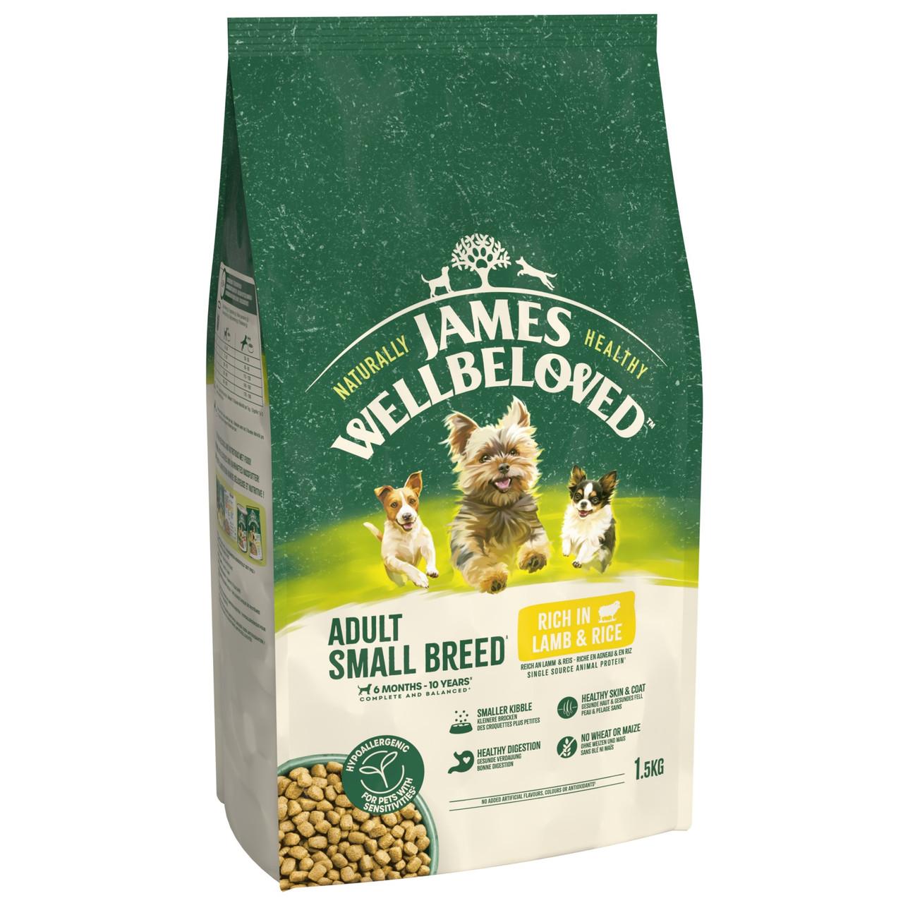 James Wellbeloved Dry Dog Adult Small Breed Lamb & Rice 1.5kg Image https://cdn11.bigcommerce.com/s-g585yu857h/images/stencil/1280w/products/8754/14970/James-Wellbeloved-Dry-Dog-Adult-Small-Breed-Lamb-%26-Rice-1.5kg__36850.1782895101.jpg1