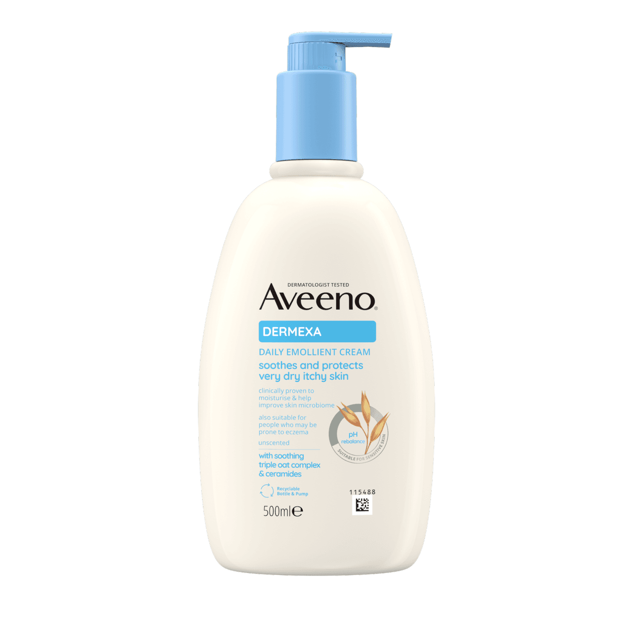 Aveeno Dermexa Daily Emollient Cream Body Lotion 500ml Image https://cdn11.bigcommerce.com/s-g585yu857h/images/stencil/1280w/products/8992/16569/03574661618203_T1__06835.1753713628.png1