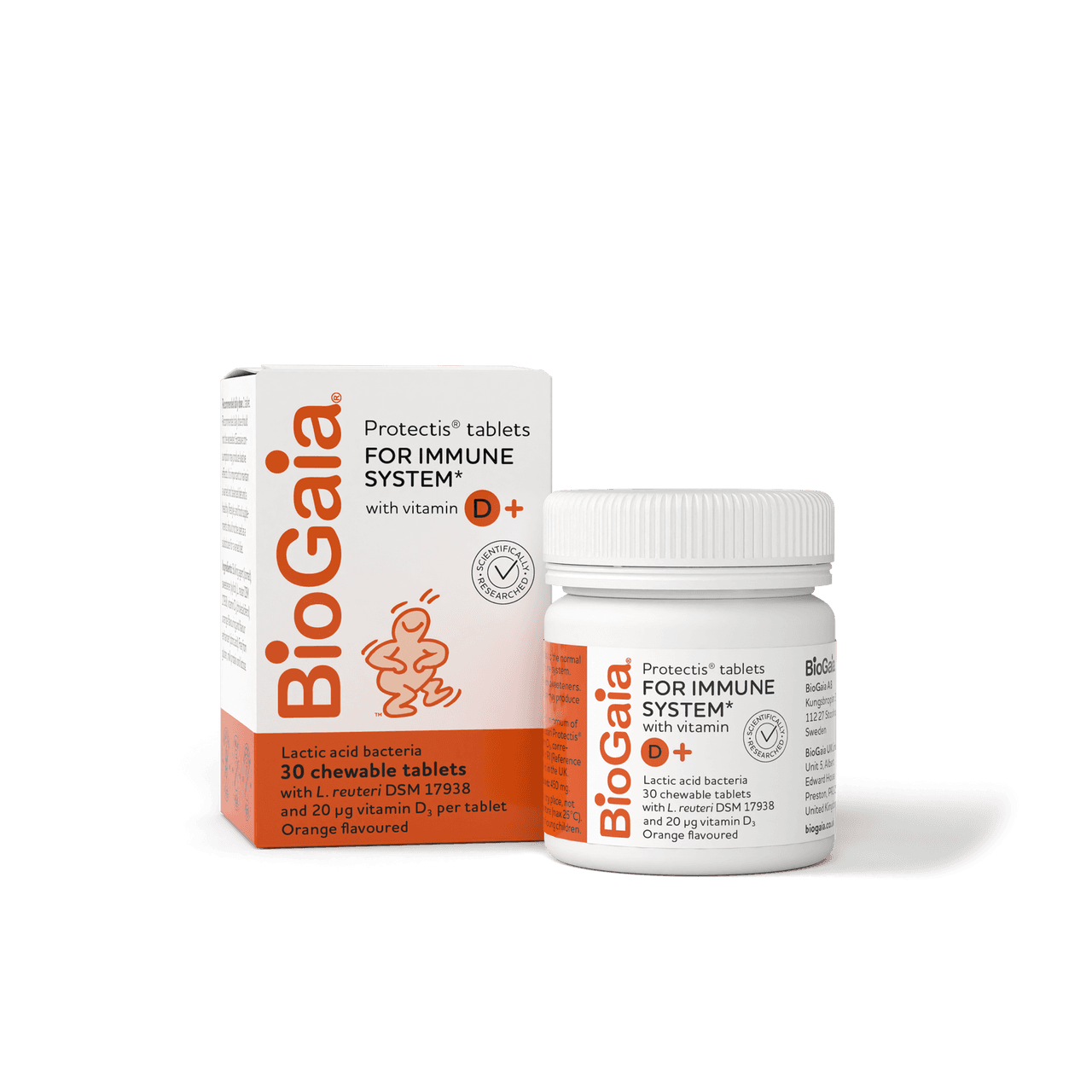 Biogaia Protectis Orange Vitamin D3 20 mcg 30 Chewable Tablets Image 1