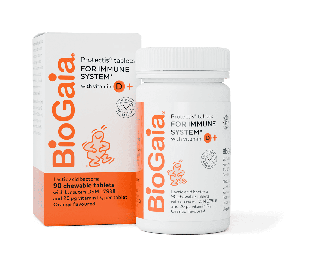 Biogaia Protectis Orange Vitamin D3 20 mcg 90 Chewable Tablets Image 1
