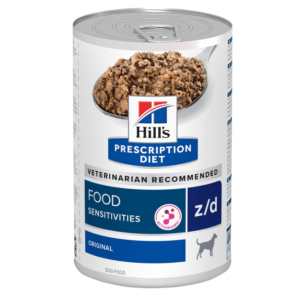 Hills Prescription Diet z/d Food Sensitivities Dog Wet Food 12x370g Can Image https://cdn11.bigcommerce.com/s-g585yu857h/images/stencil/1280w/products/9848/21691/d-Food-Sensitivities-Dog-Wet-Food-12x370g-Can__28291.1761055338.jpg1