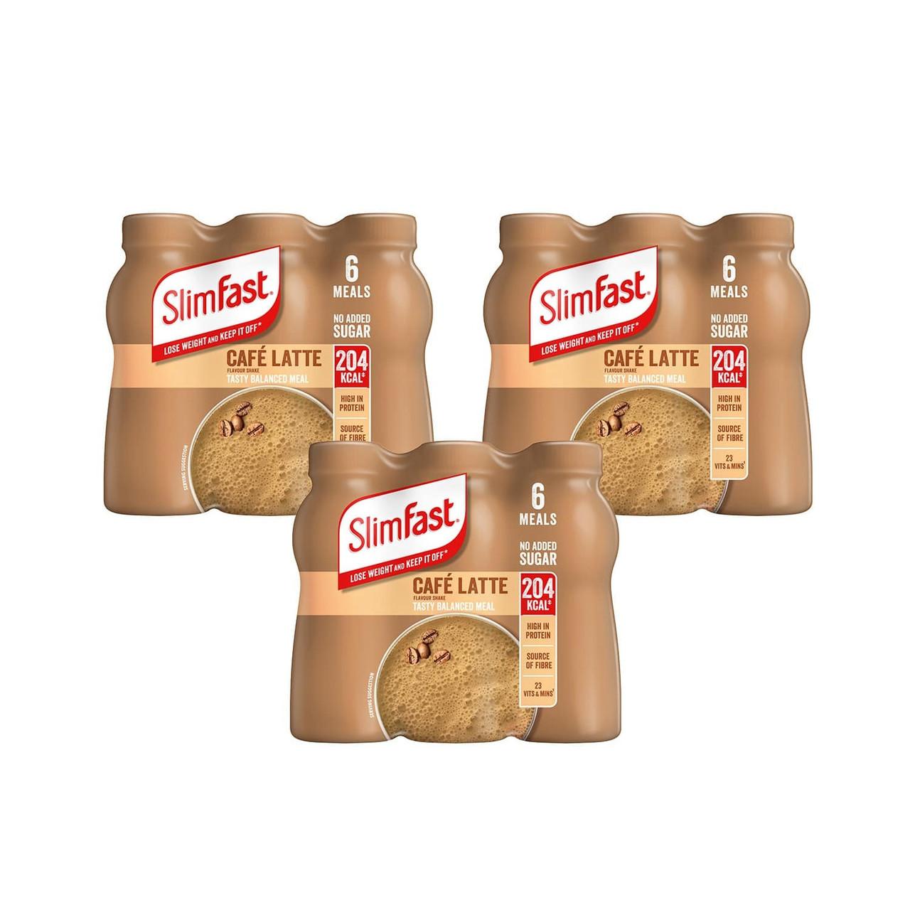 SlimFast Cafe Latte Ready to Drink 9 Day Supply 3 Packs Image 1