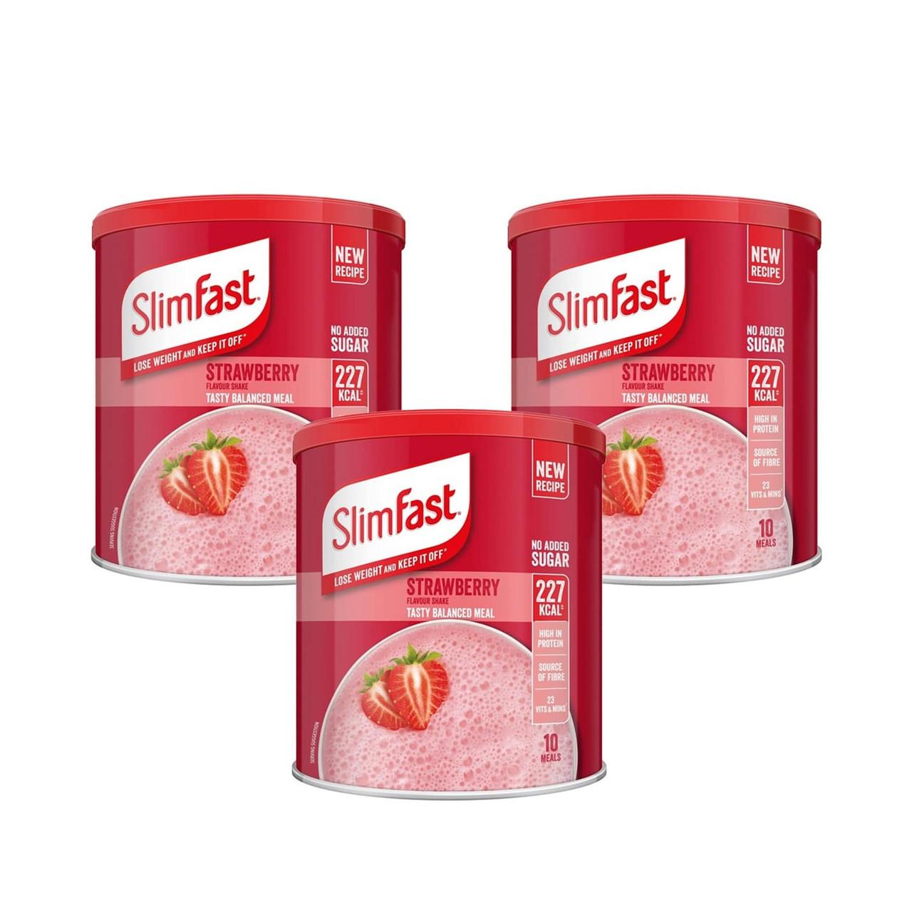 SlimFast Powder Strawberry 15 Day Bundle 3 x 365g Image 1