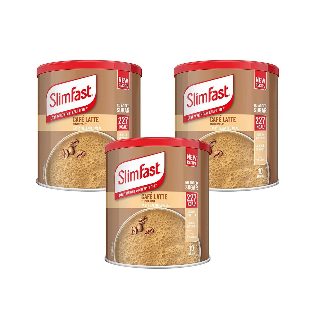 SlimFast Powder Cafe Latte 15 Day Bundle 3 x 365g Image 1