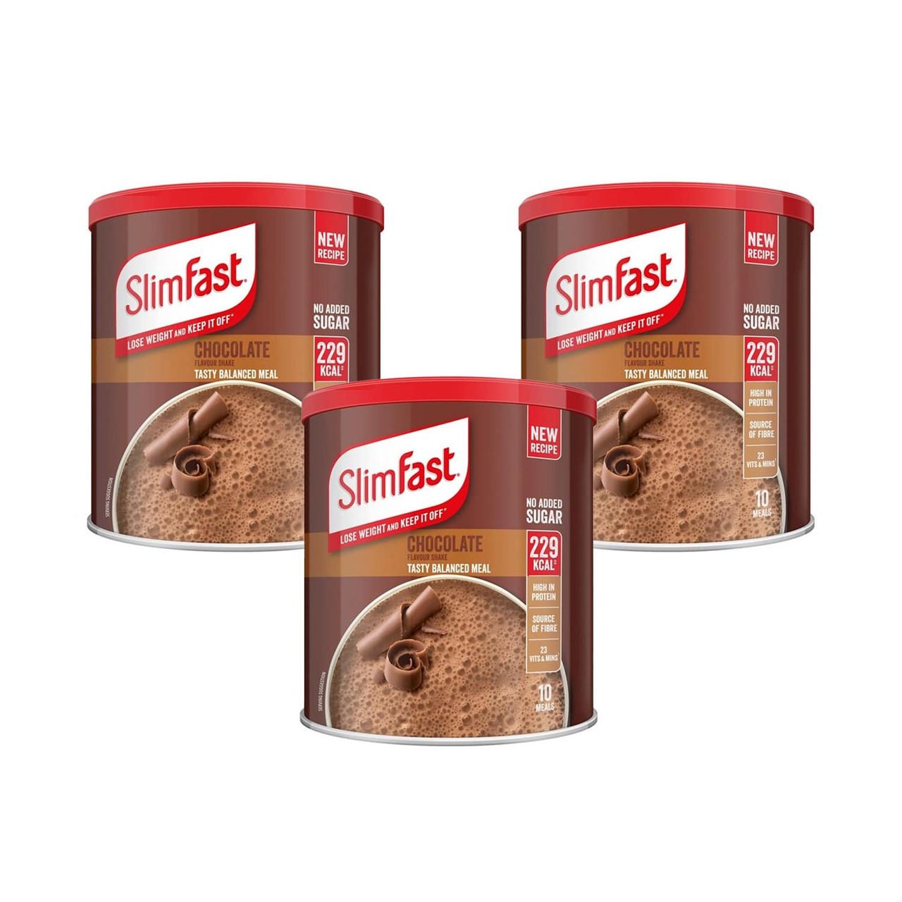SlimFast Powder Tin Chocolate 375g 3 Pack Image 1