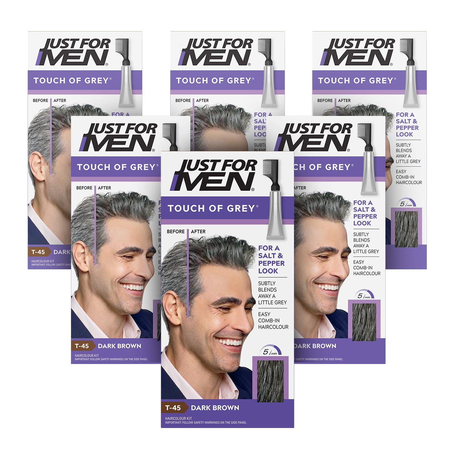 Just For Men Touch of Grey Hair Dye Dark Brown T-45 Image 1