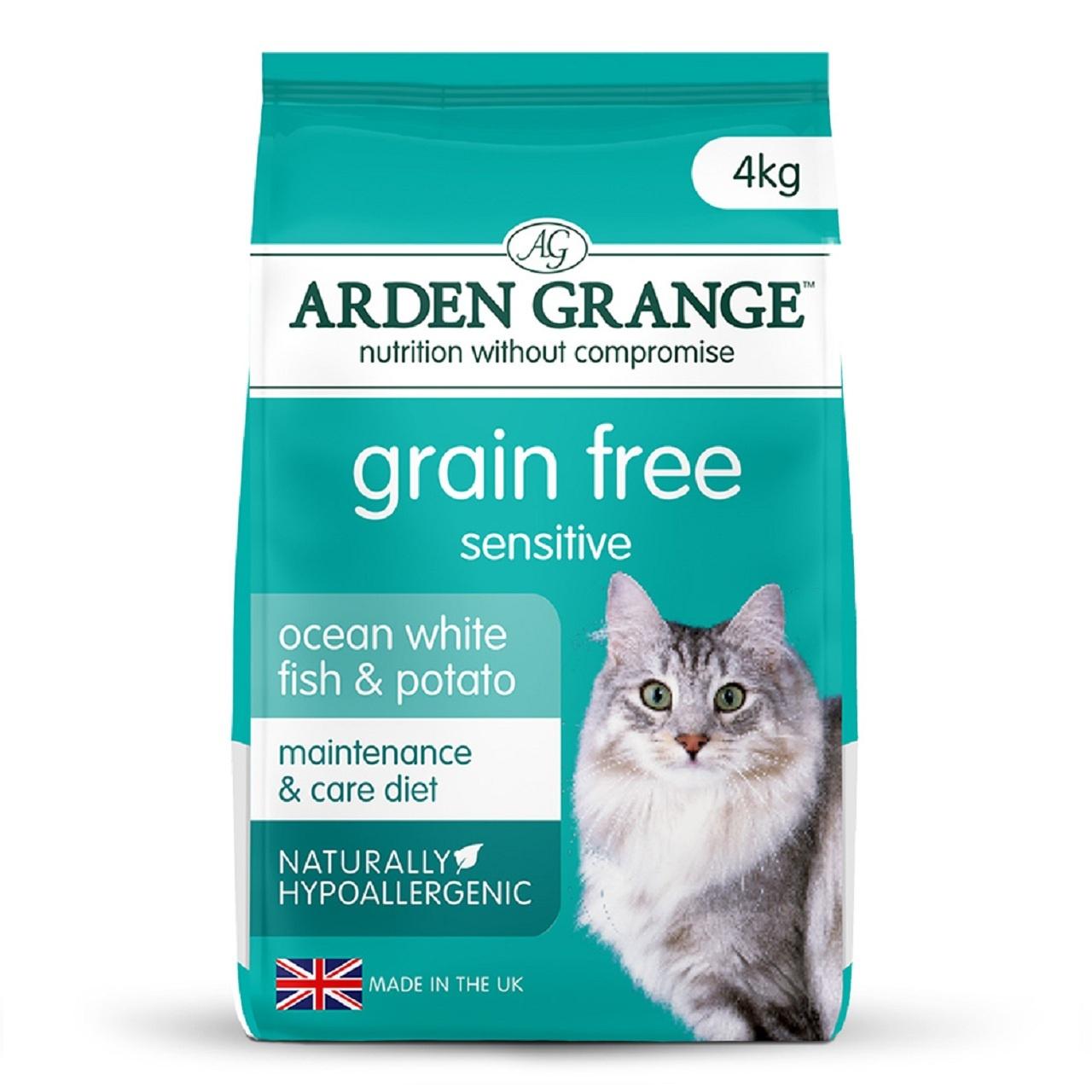 Arden Grange Grain Free Adult Dry Cat Food Sensitive Fresh Fish & Potato 4kg Image 1