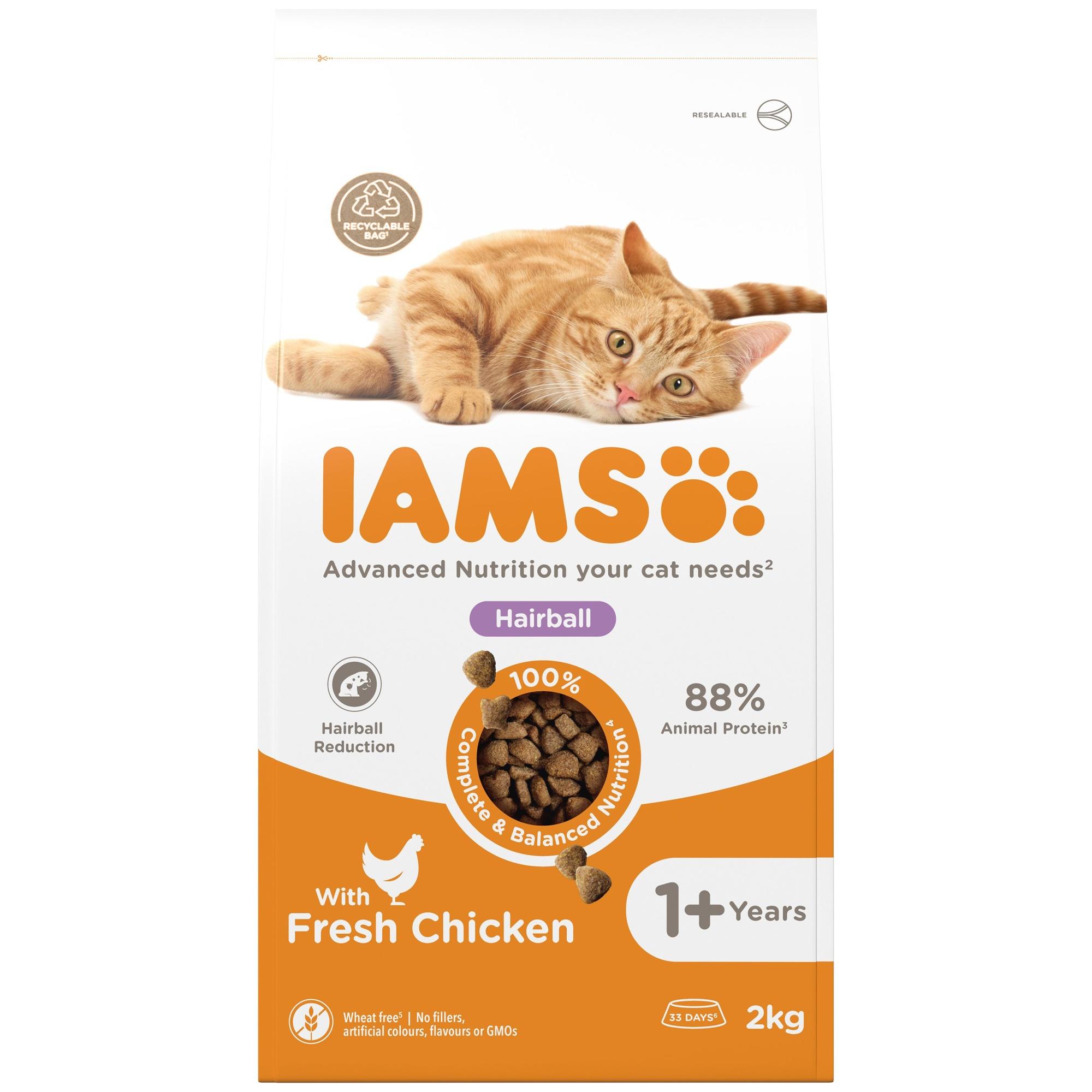 Iams Vitality Hairball Cat With Fresh Chicken 2kg Image 1