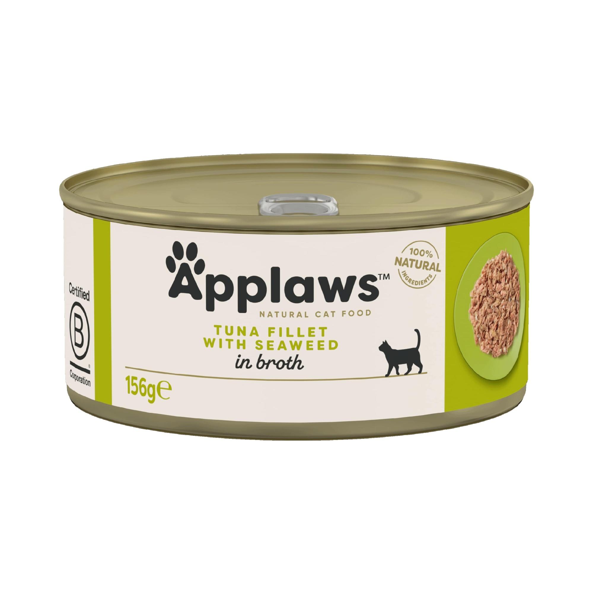 Applaws Adult Wet Cat Food Can Tuna & Seaweed 156g x 24 Image 1