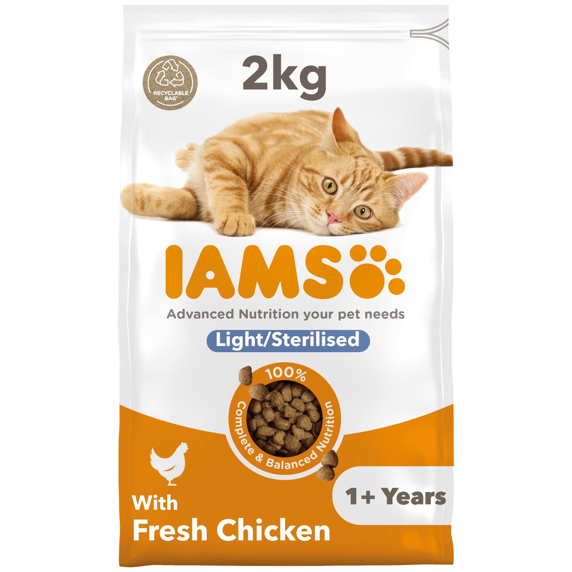 Iams Vitality Light Fat Sterilised Cat Chicken 2kg Image 1