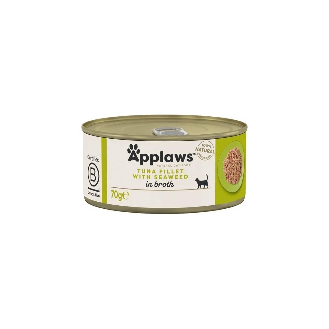 Applaws Adult Wet Cat Food Can Tuna Fillet & Seaweed 70g x 24 Image 1