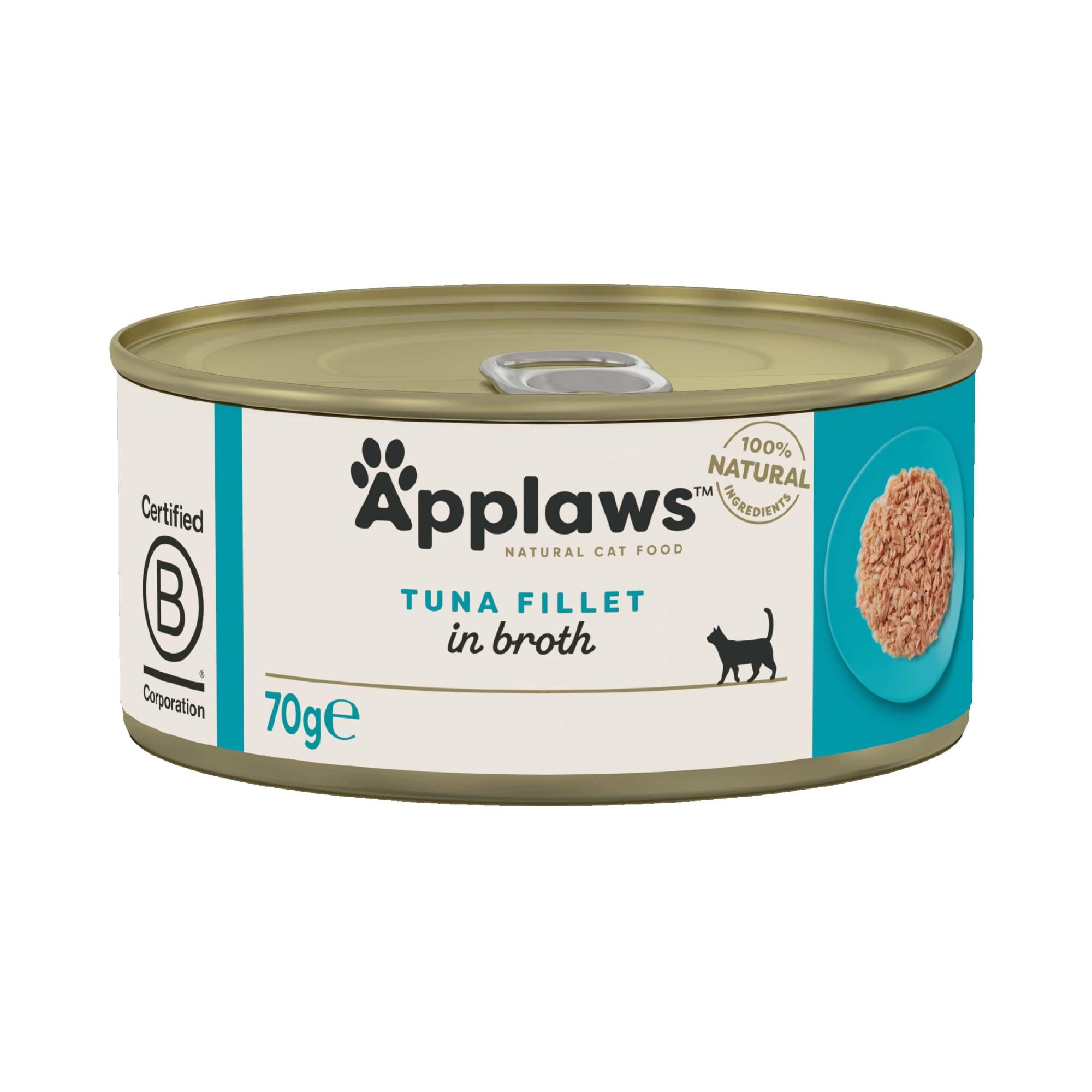Applaws Adult Wet Cat Food Can Tuna Fillet 70g x 24 Image 1