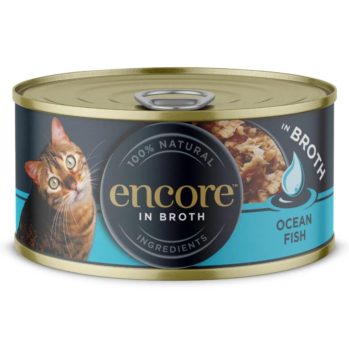 Encore Adult Wet Cat Food Tin Ocean Fish - 70g x 16 Image 1
