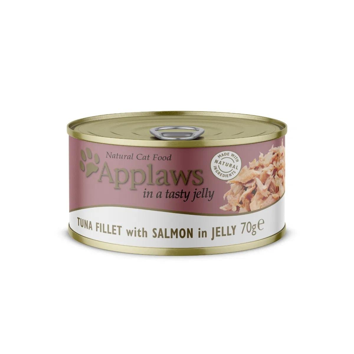 Applaws Adult Wet Cat Food Tuna Fillet & Salmon in Jelly 24x70g Image 1