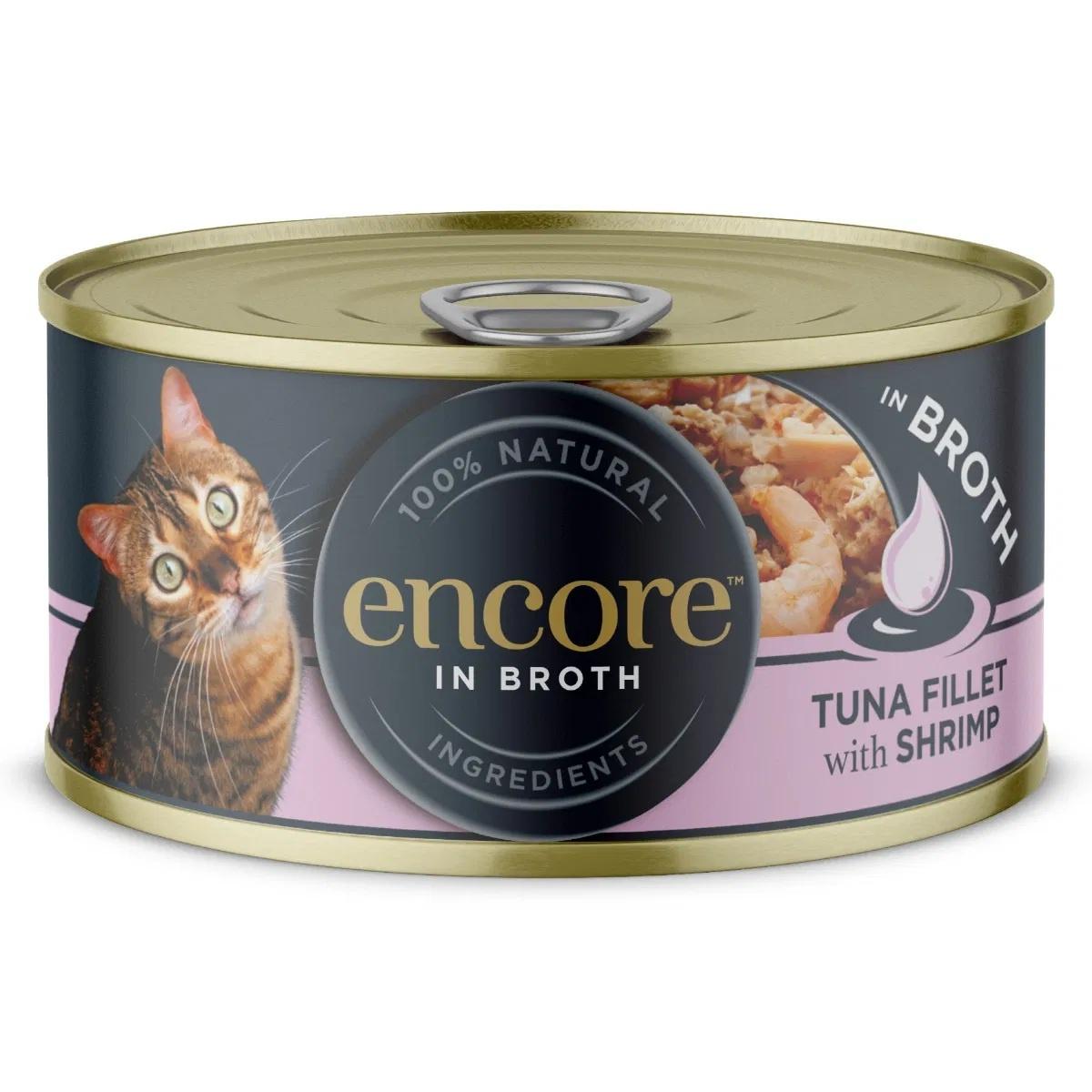 Encore Adult Wet Cat Food Tin Shrimp & Tuna - 70g x 16 Image 1