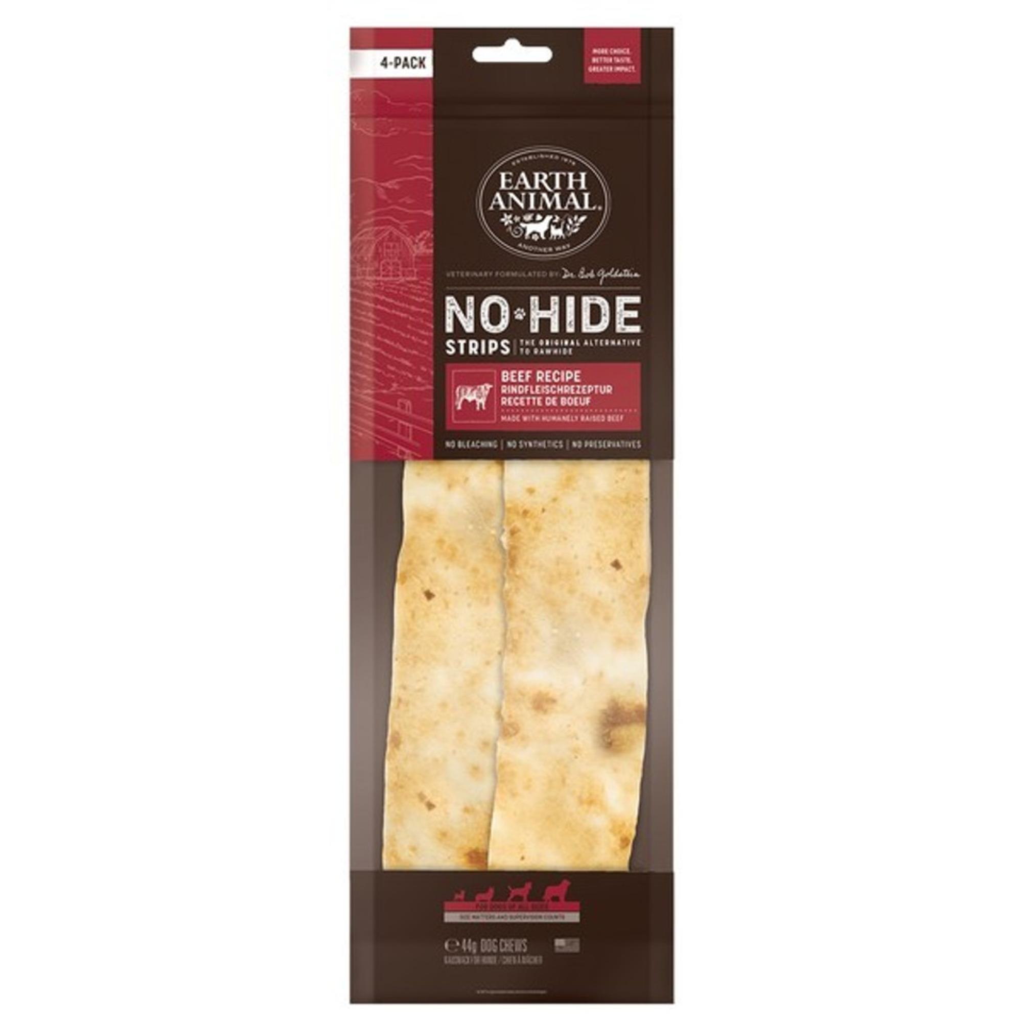 Earth Animal No Hide Beef Strips for Dogs 4pk 44g Image 1