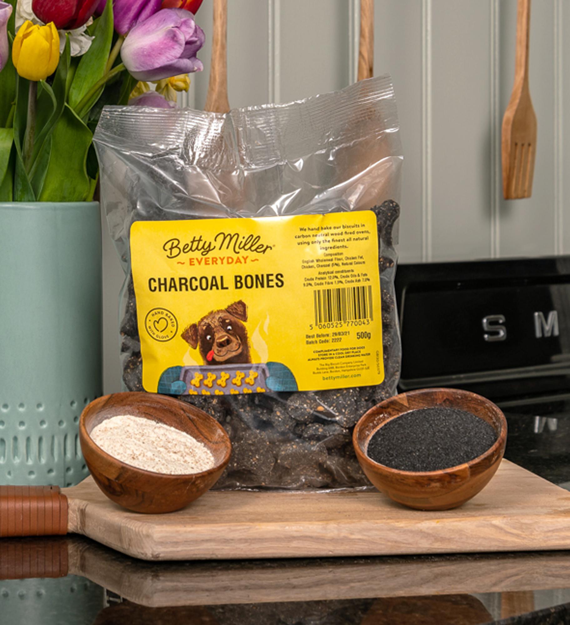 Betty Millers Charcoal Bone Treats for Dogs 500g Image 1