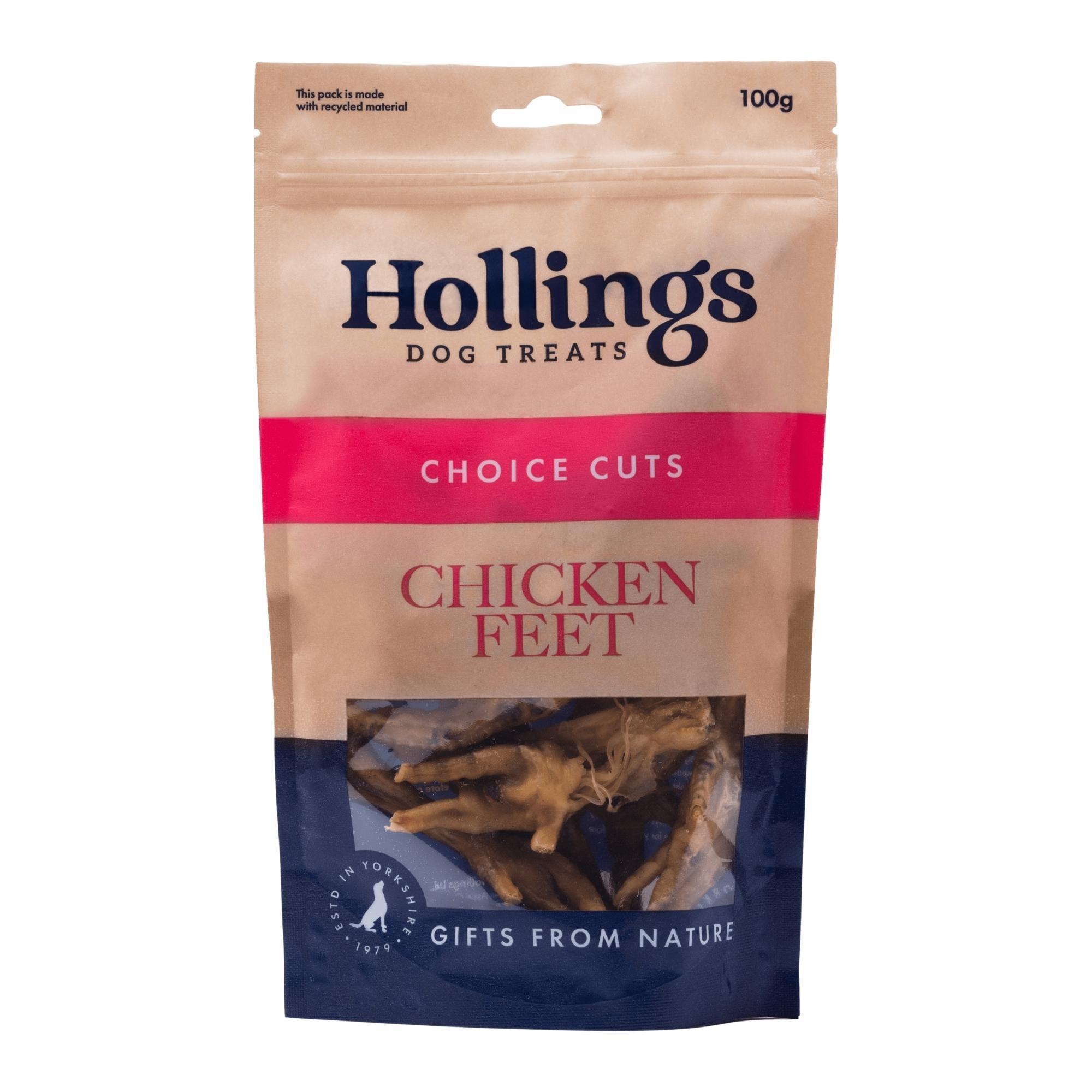 Hollings 100% Natural Chicken Feet for Dogs 100g Image 1