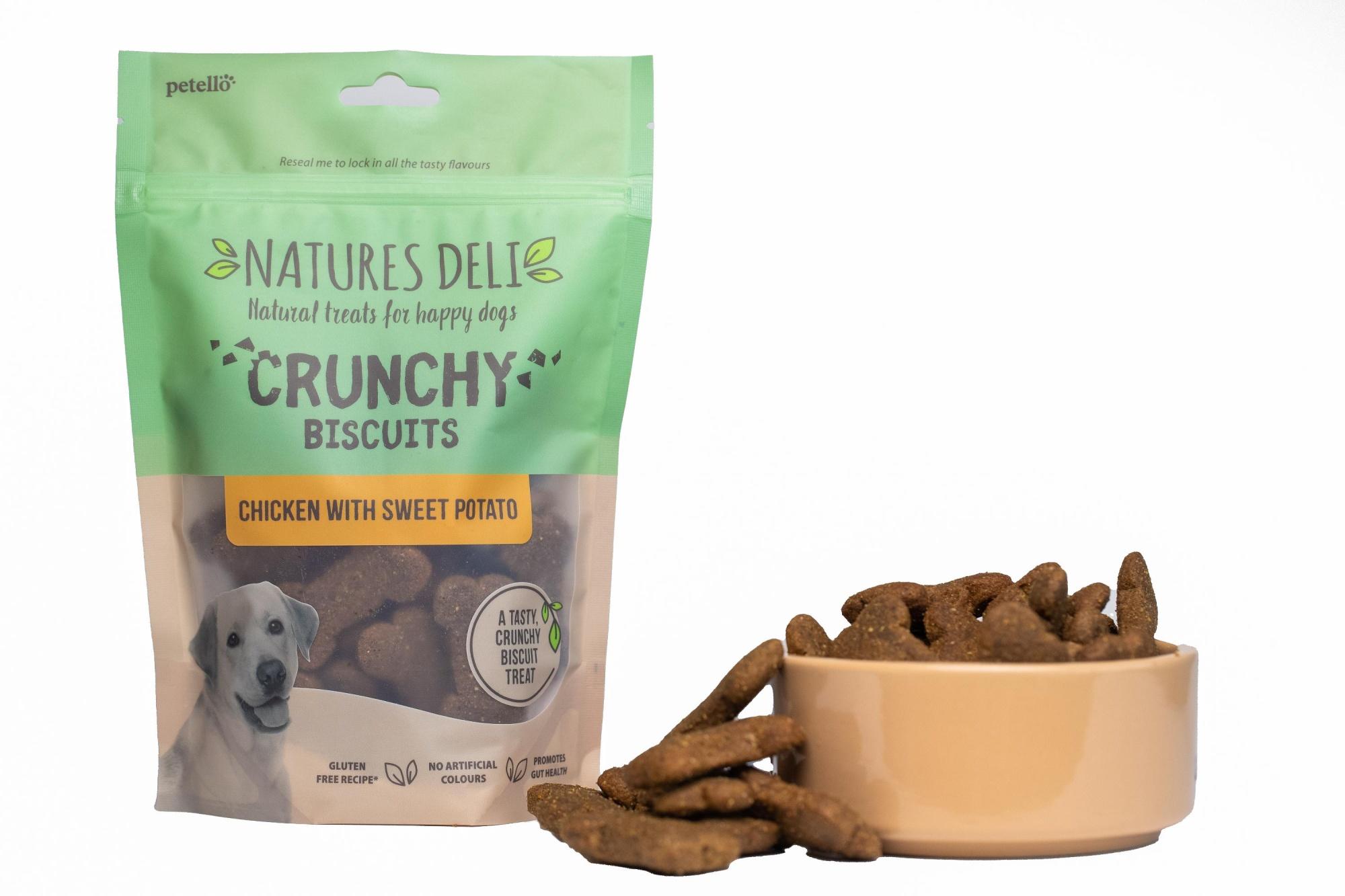 Natures Deli Crunchy Biscuit Chicken With Sweet Potato for Dogs 225g Image 1