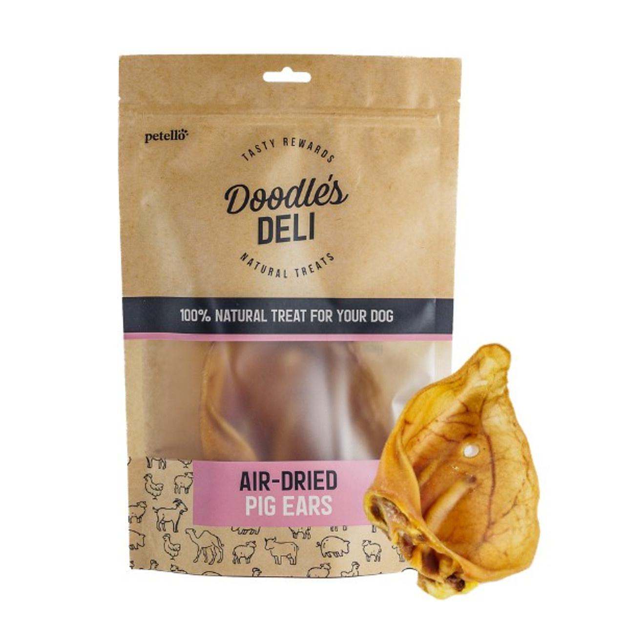 Doodles Deli Air Dried Pig Ears for Dogs 100g Image 1