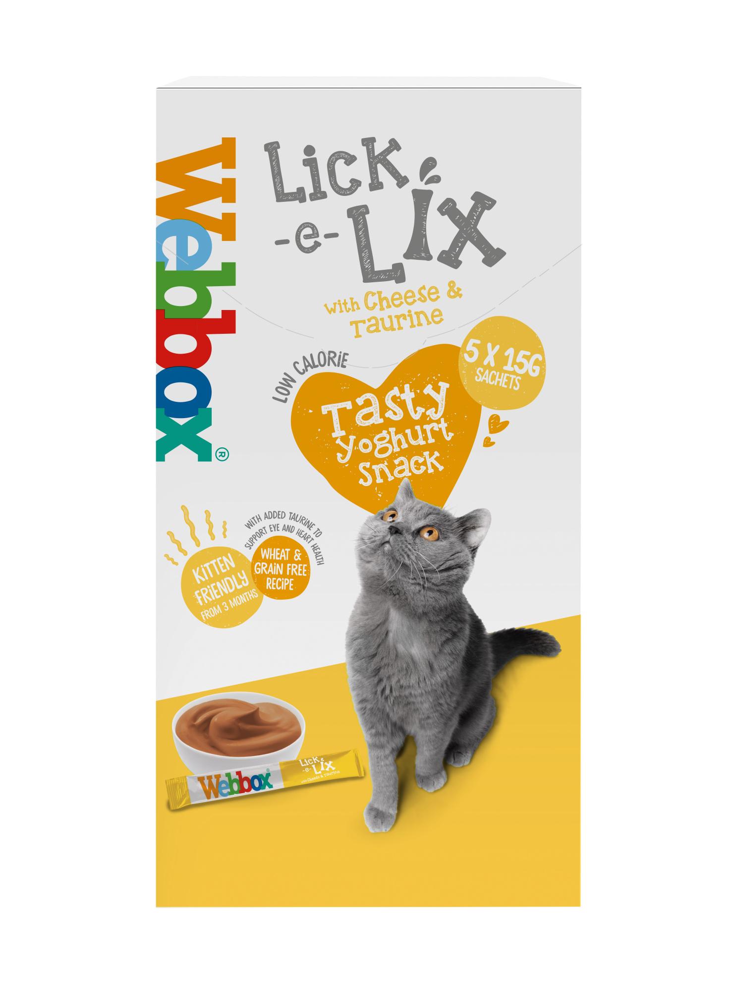 Webbox Lick-e-Lix for Cats - Cheese with Taurine 5 x 15g Image 1