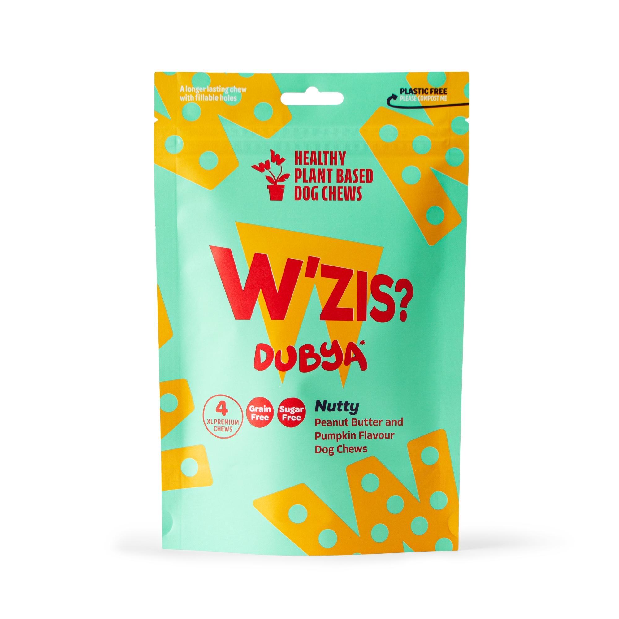 WZIS Healthy Dog Chew, Nutty Dubya 4pk 148g pouch Image 1