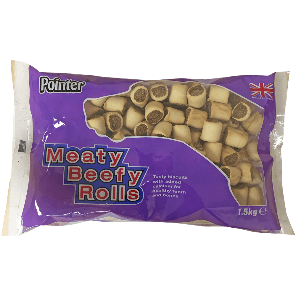 Pointer Meaty Beefy Rolls for Dogs 1.5kg Image 1