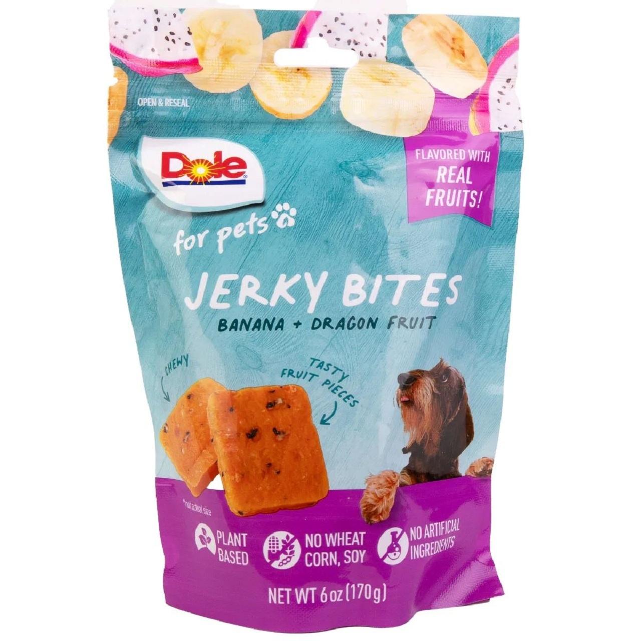 Dole Natural Dog Treat Jerky Banana & Dragonfruit 170g Bag Image 1