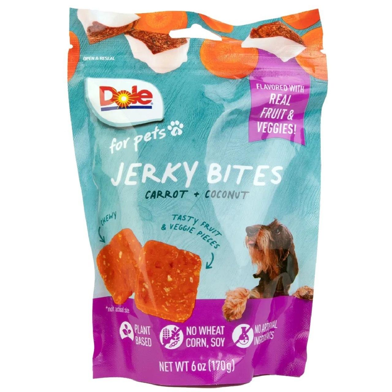 Dole Natural Dog Treat Jerky Carrot & Coconut 170g Bag Image 1